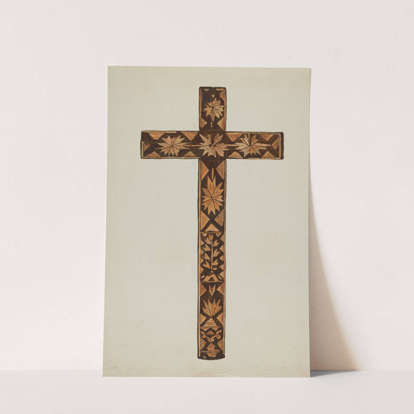 Straw Inlay Cross by Margery Parish