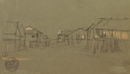 Street Leading to a Church,Guayaquil, Ecuador (1857)