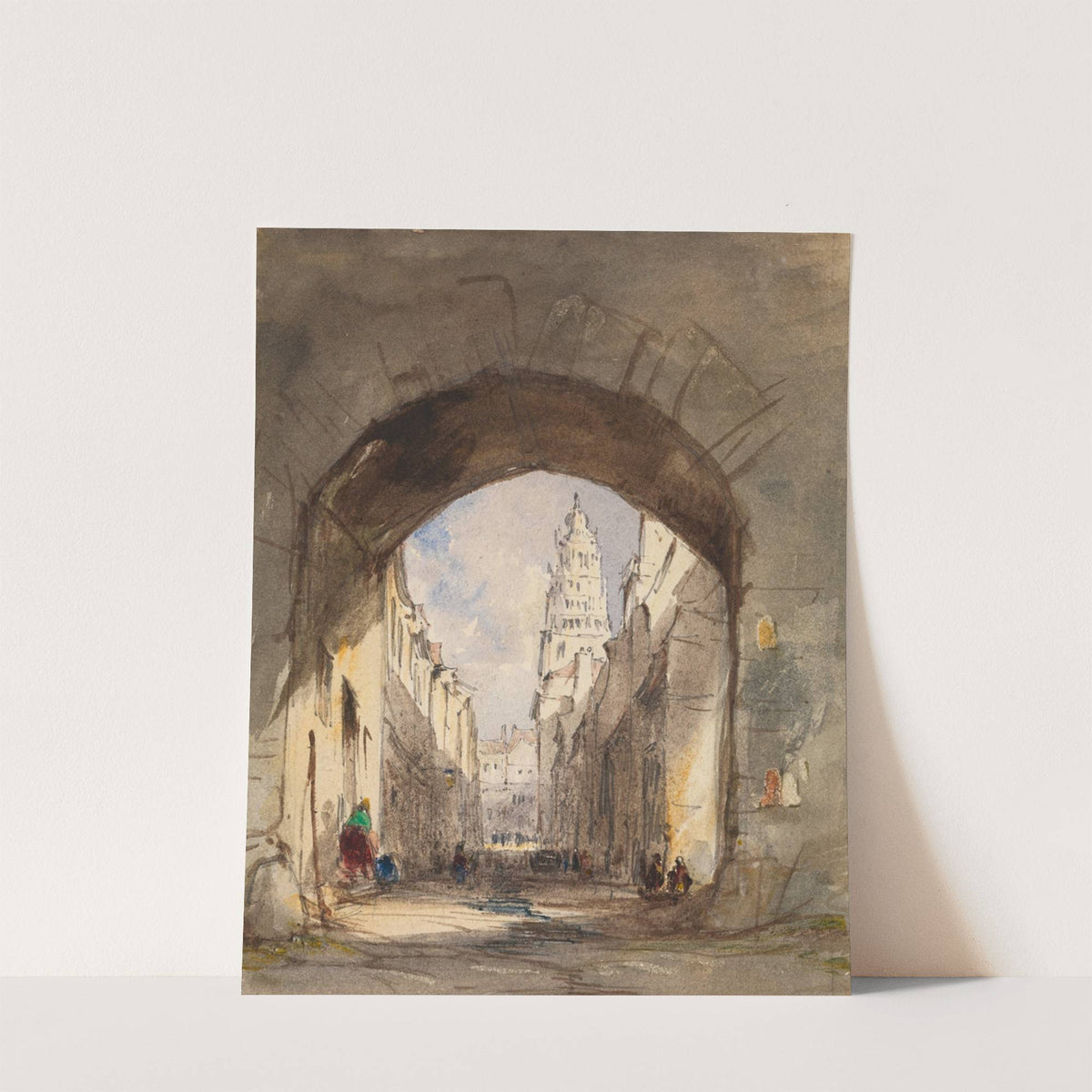 Street Scene in Calais by John Scarlett Davis
