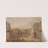 Street Scene in Chorley, Lancashire, with a view of Chorley Hall by John Bird of Liverpool
