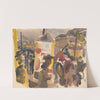 Street with an advertising column V (Kremenets) (1934 - 1937) by Stanisław Osostowicz