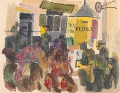 Street with an advertising column VI (1934 - 1937)