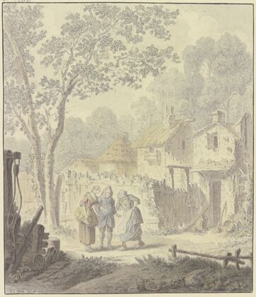 Streitszene mit landfeiner Dame auf der Dorfstraße