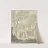 Streitszene mit landfeiner Dame auf der Dorfstraße by Johann Georg Wille