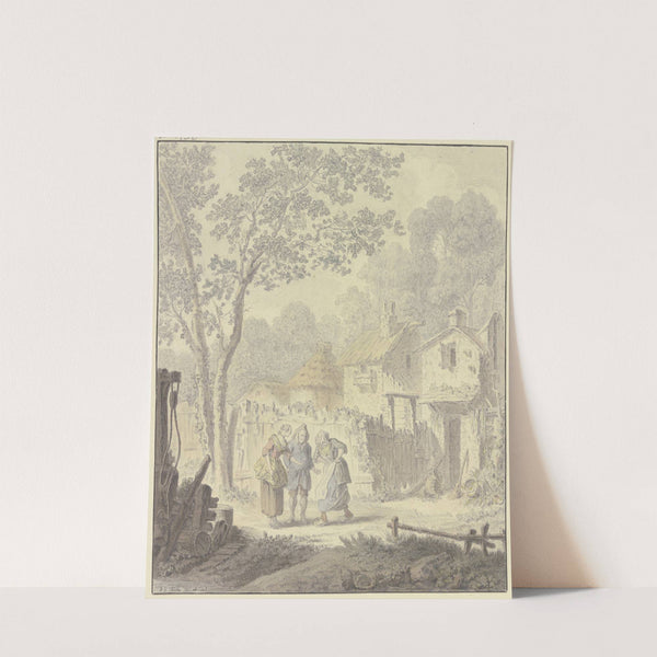Streitszene mit landfeiner Dame auf der Dorfstraße by Johann Georg Wille