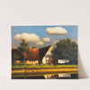 Strickende Gänseliesel hinterm Bauernhaus (1880) by Paul Wilhelm Keller-Reutlingen