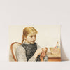 Strickendes Mädchen (1910) by Albert Anker