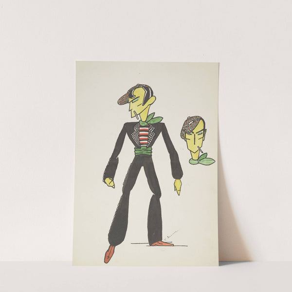 String Fever(marionette): Black coat with green lapels (1934-1943) by E. Moore