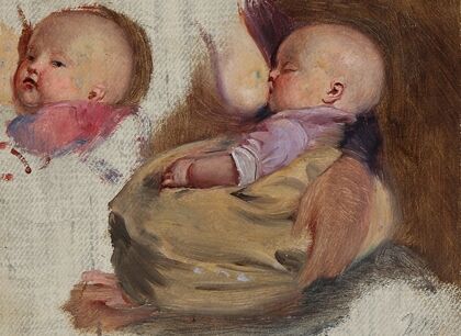 Studie af et barn, der ammes
