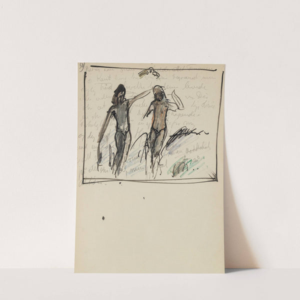 Studie af to stående figurer, næsten identiske med figurer i kunstnerens maleri ‘Elskov_opus I’ 1915 (1913 – 1914) by J.A. Jerichau