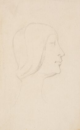 Studie efter Francesco Lauranas buste af Eleonora d’Aragona i museet i Palermo. Profil t.h. (1893 – 1895)