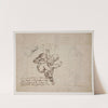 Studie til to legende putti, blade og en draperet figur med en urne by Pietro Testa