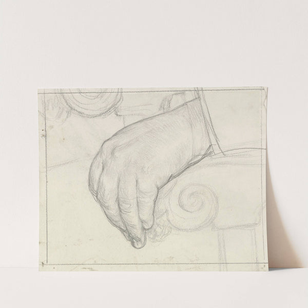 Studie van een linkerhand op een stoelleuning by Jan Veth