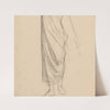 Studie van een staande vrouw, met omgeslagen doek (1848 - 1927) by August Allebé