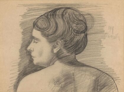 Studie van een vrouw, rugfiguur