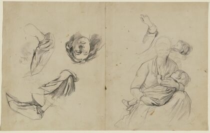 Kneeling, praying farmer