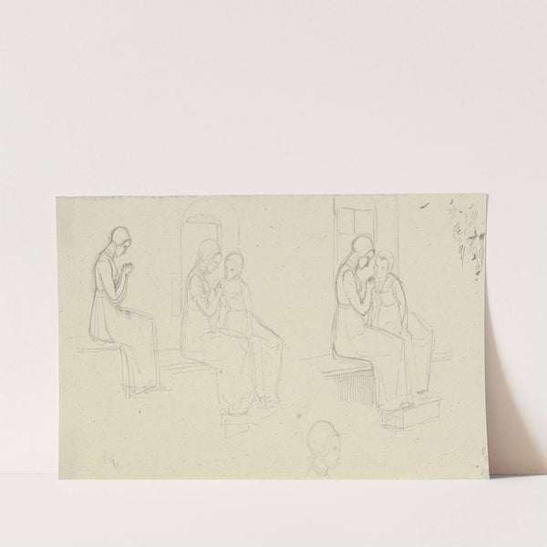 Studienblatt; Frauen bei der Handarbeit by Gustav Heinrich Naecke