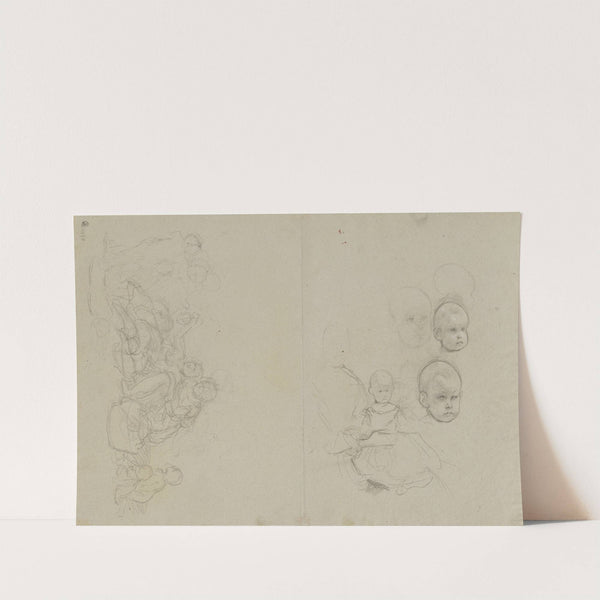 Studienblatt; Kleinkind; die Weinlese (ca. 1856) by Jakob Becker