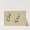 Studienblatt; Kniende weibliche Gewandfigur 3 by Jakob Becker
