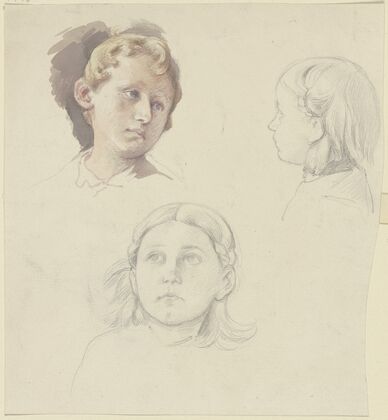 Studienblatt; Mädchen mit Zuber
