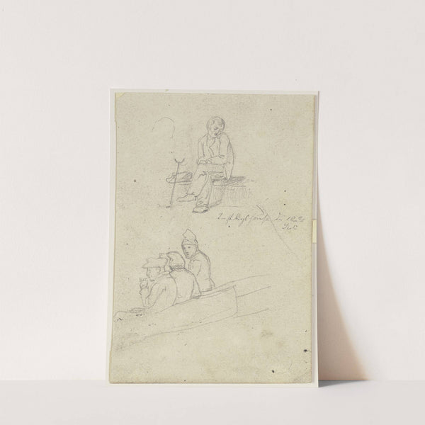 Studienblatt; Sitzende Männer by Jakob Becker