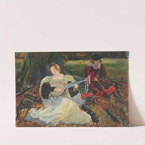 Studies for ‘Fair is my love’, painting in the Municipal Art Gallery, Preston, England. by Edwin Austin Abbey