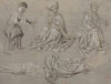 Studies for Six Figures (sheet from a model book) (recto) (c. 1450-1460)