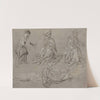Studies for Six Figures (sheet from a model book) (recto) (c. 1450-1460) by German School