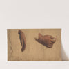 Studies for the two hands of the young girl in ‘Cauchemar’ by Louis Janmot