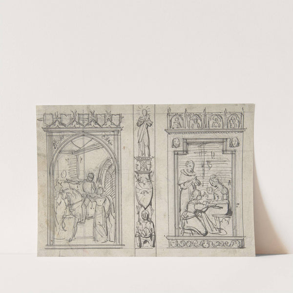 Studies for Two Book Illustrations by Carl Alexander von Heideloff
