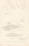 Studies of a Farmhouse, Covered Wagon, and Harrows
