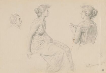 Studies of a Female and of a Male Head for the Painting ‘St John the Baptist Refusing to Baptise Pharisees’ (1899-1900)