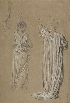 Studies of a standing draped figure