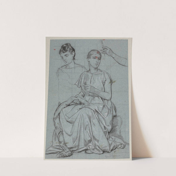 Studies of a Woman Making a Wreath (1890) by Hans Thoma