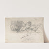 Studies of allegorical figures, and architectural sketches (1833) by Eugène Delacroix