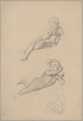 Studies of boys’ nudes to the ceiling ‘Wedding procession of Cupid and Psyche’
