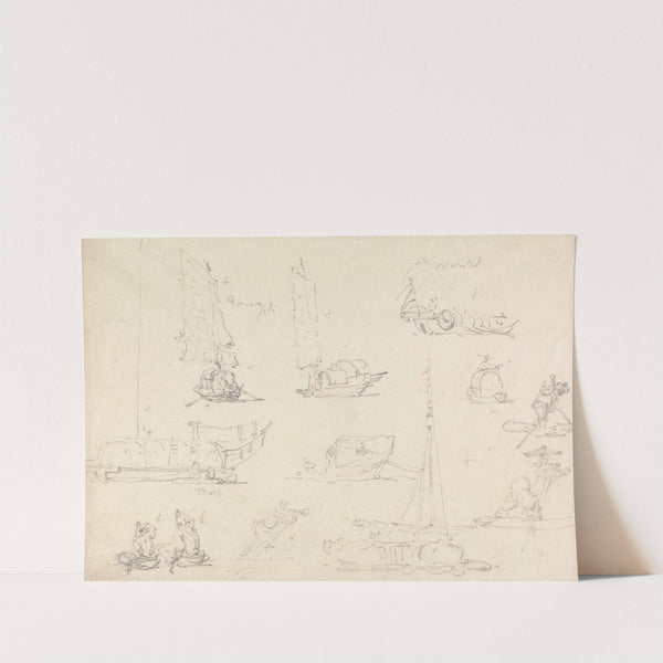 Studies of Chinese Junks and Boatmen by George Chinnery