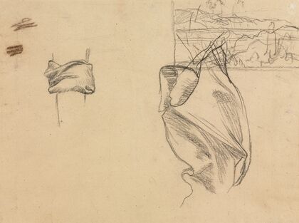 Studies of Drapery and Study of a Landscape (verso)