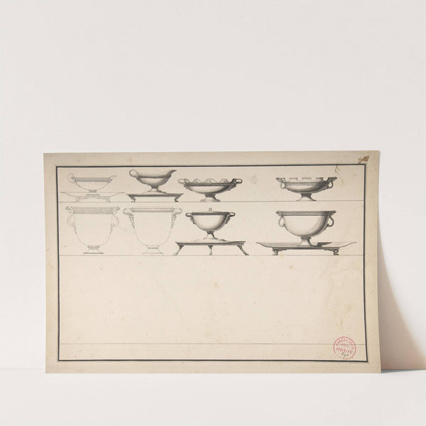 Studies of Eight Silver Pieces by Jean Guillaume Moitte
