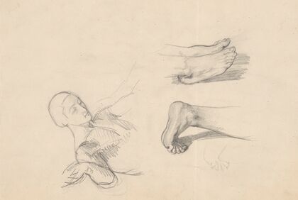 Studies of feet of Nicodemus and Christ to the painting ‘Entombment’