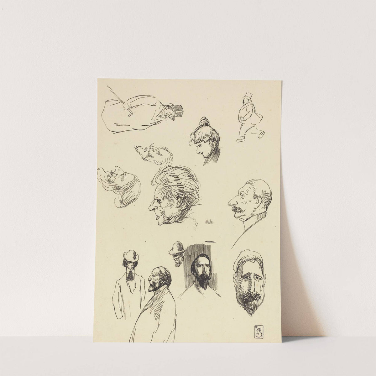 Studies of Figures and Heads by Théophile Alexandre Steinlen
