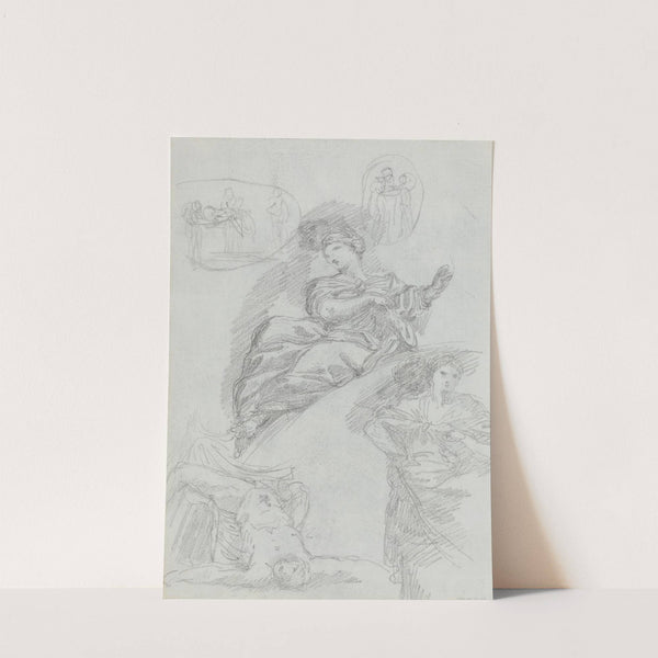 Studies of Figures (verso) by Anicet Charles Gabriel Lemonnier
