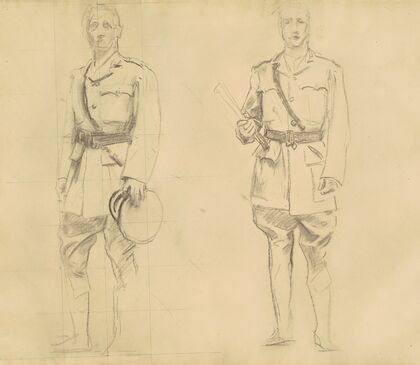 Studies of Generals Plumer and Haig for ‘General Officers of World War I’ (recto)