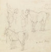Studies of Horses with Chinese Grooms, and a Dog