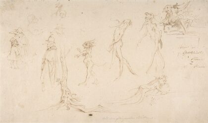 Studies of Imaginary Woodland Creatures and Other Figures