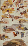 Studies of peasant women for the painting “Building a cottage”