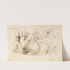 Studies of Soldiers and of a Battle in a Wood by Wilhelm von Kaulbach