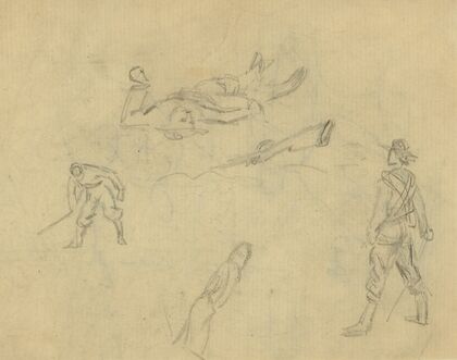 Studies of soldiers in various positions