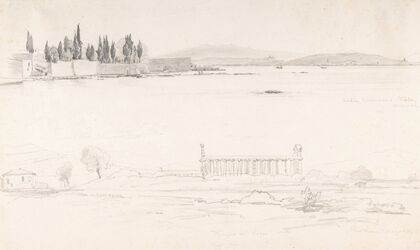 Studies of the Villa Cicerone at the Lago Lucrino near Naples and of the Temple at Paestum (Italy)