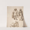 Studies of Two Men and a Woman Teaching a Child to Walk (1645–50) by Nicolaes Maes